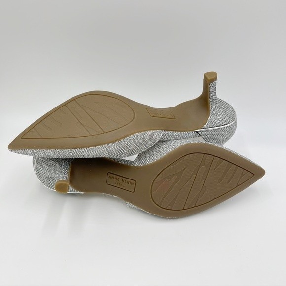 Anne Klein Womens Size 7 Fabulist Textured Silver Point Toe Heels Pumps Shoes - Picture 9 of 13